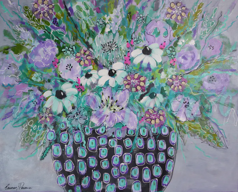 Floral acrylic painting
